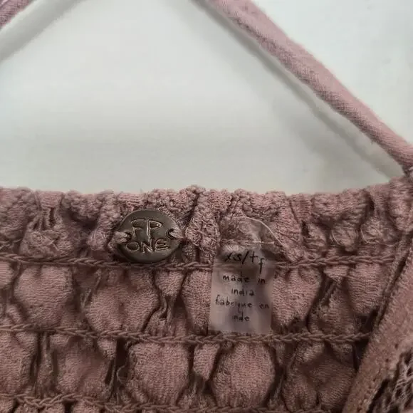 Free People Adella Lace Slip Mini Dress Size XS Pink Mauve - Picture 4 of 8